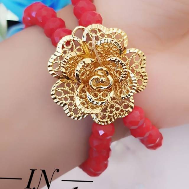 Xuping gelang mawar lapis emas 24k