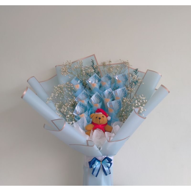 

Buket Uang Murah (kado Natal) 17 lembar pecahan 50ribu