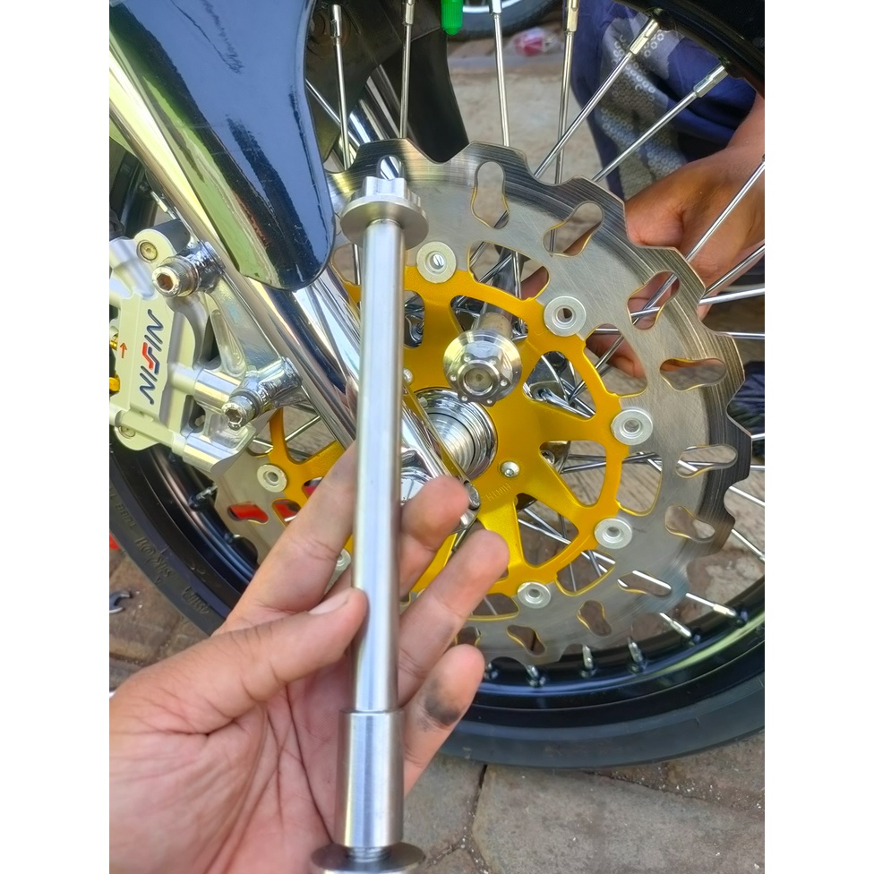 As Roda Velg Tromol Depan Ninja R/RR Stainless Motif Segi 6