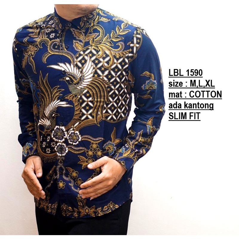 ACS11 KEMEJA BATIK PRIA SLIM FIT LENGAN PANJANG COLINDION