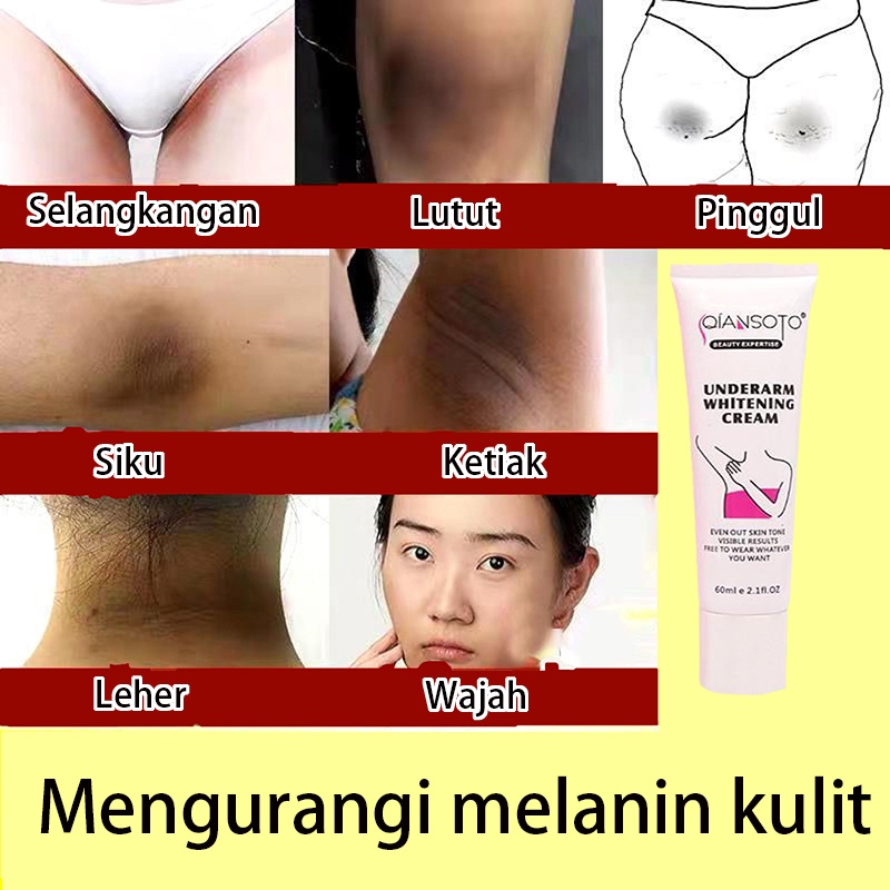 Krim Pemutih Krim Pemutih Ketiak Krim Pencerah 60ml Memutihkan Selangkangan/ Bagian Pribadi/ Ketiak Melembabkan Meremajakan &amp; Mencerahkan Kulit