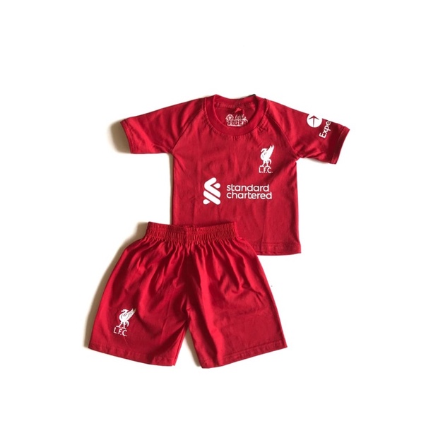Setelan Baju Anak Bola The Reds Liver Pool
