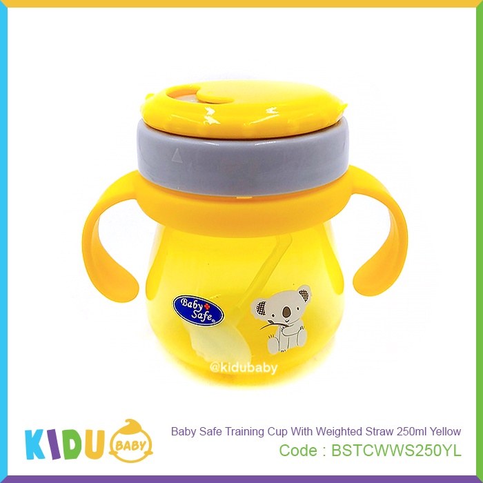 Baby Safe Botol Minum Anak Training Cup with Weighted Straw 250ml Kidu Baby