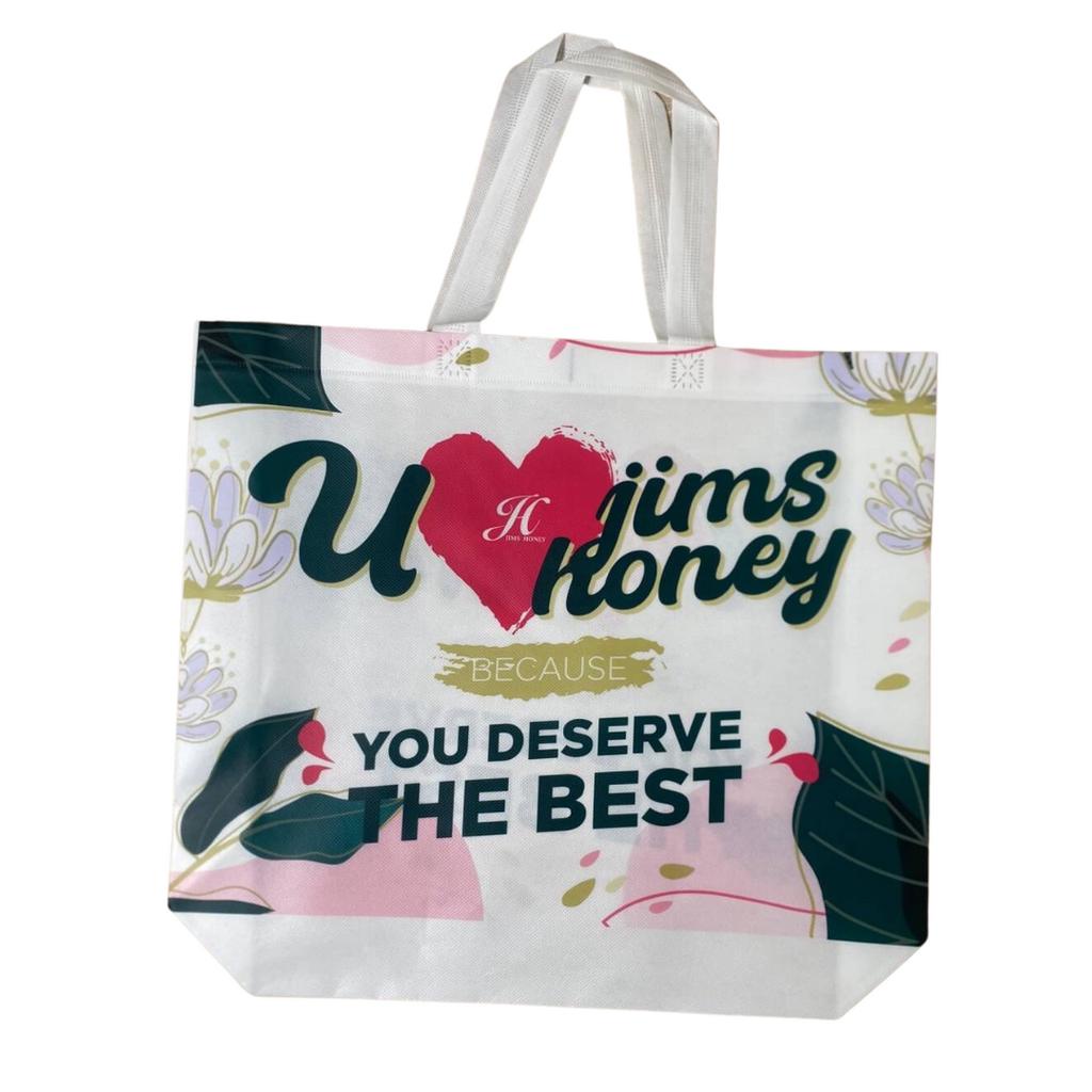 Goodie Bag Besar Jims Honey Pink Tas Belanja Shopping Bag Go Green Murah Kuat Bahan Spunbond JH