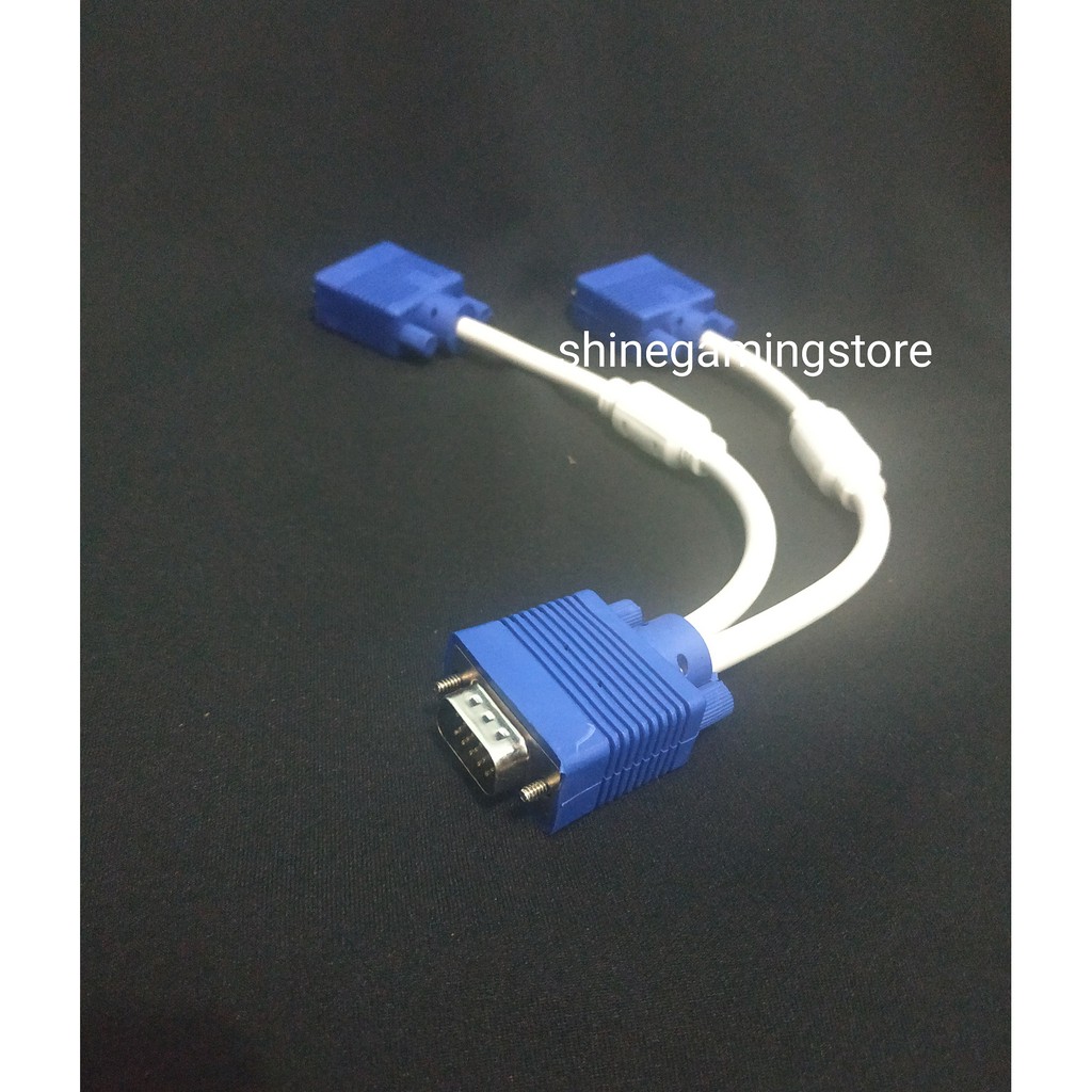 KABEL VGA SPLITTER 1-2 / KABEL VGA CABANG 1 MALE - 2 FEMALE