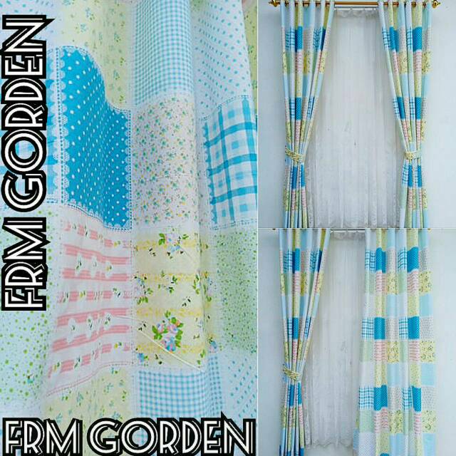 Gorden jendela pintu model smokring motif shaby chic kotak ...