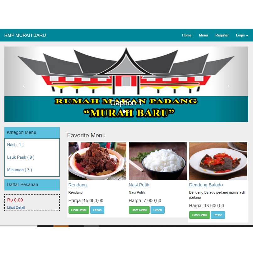 Jual Source Code Aplikasi Pemesanan Makanan Warung Padang Phpandmysql Native Shopee Indonesia 4487