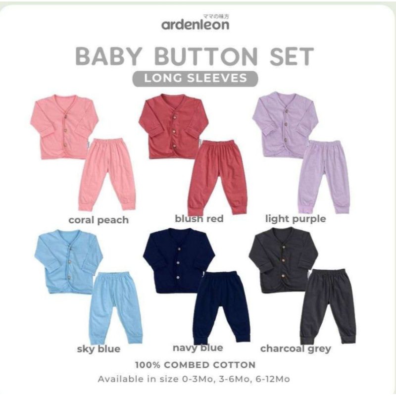 Ardenleon Baby Button Set Long Sleeves