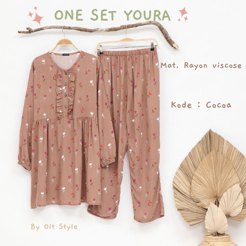 Ollet oneset Youra / stelan rayon anak / stelan rayon dewasa