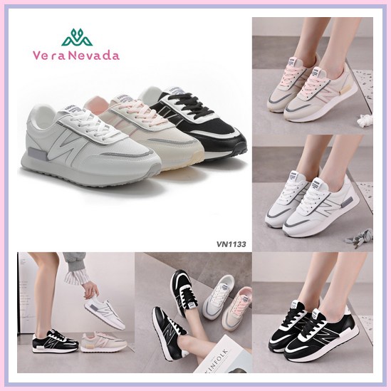Got Sepatu Wanita Sneakers  Korea Model High Top Bahan Kanvas Warna Putih Logo Smile Vera Nevada Cal