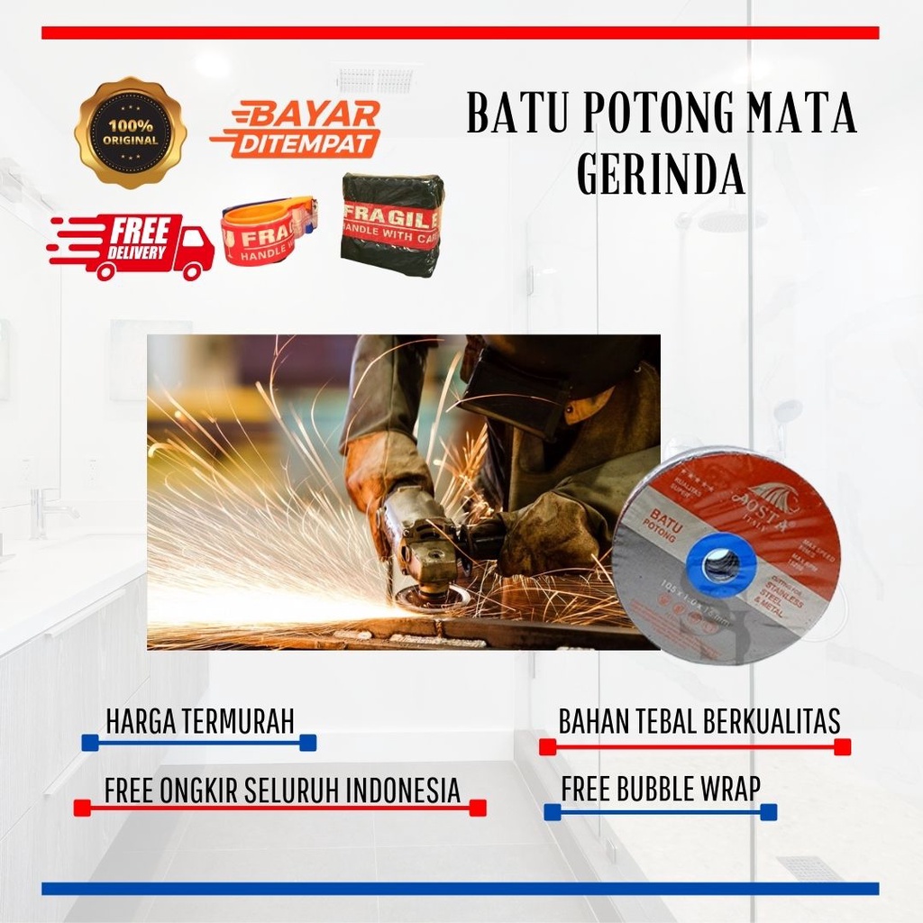 Batu Gerinda Potong Mollar 4 Inch / Cutting Wheel Grinda Stainless Steel Besi