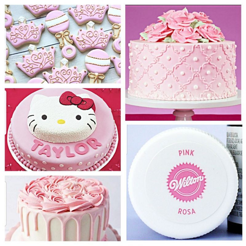

Pewarna makanan wilton warna pink ( rosa ) 14 g pewarna cake kue buttercream cokelat fondant