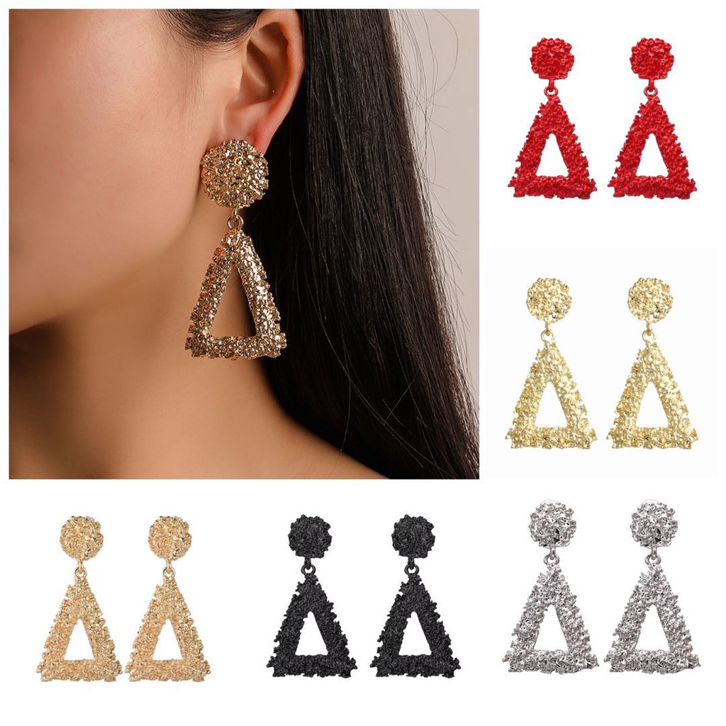 Anting Ala Korea Segitiga / Anting Paduan Segitiga Anting / Aksesoris Fashion Wanita Import