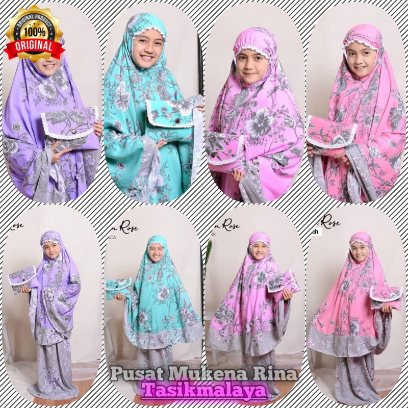 FOR KIDS - Mukena Anak Rayon Bali Autumn Rose Original 2-13 Tahun