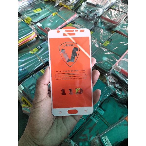 tempered glass full lapis hitam type HP Samsung j7prem