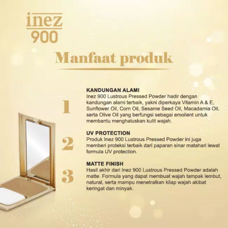 INEZ 900 Lustrous Pressed Powder / Bedak Padat