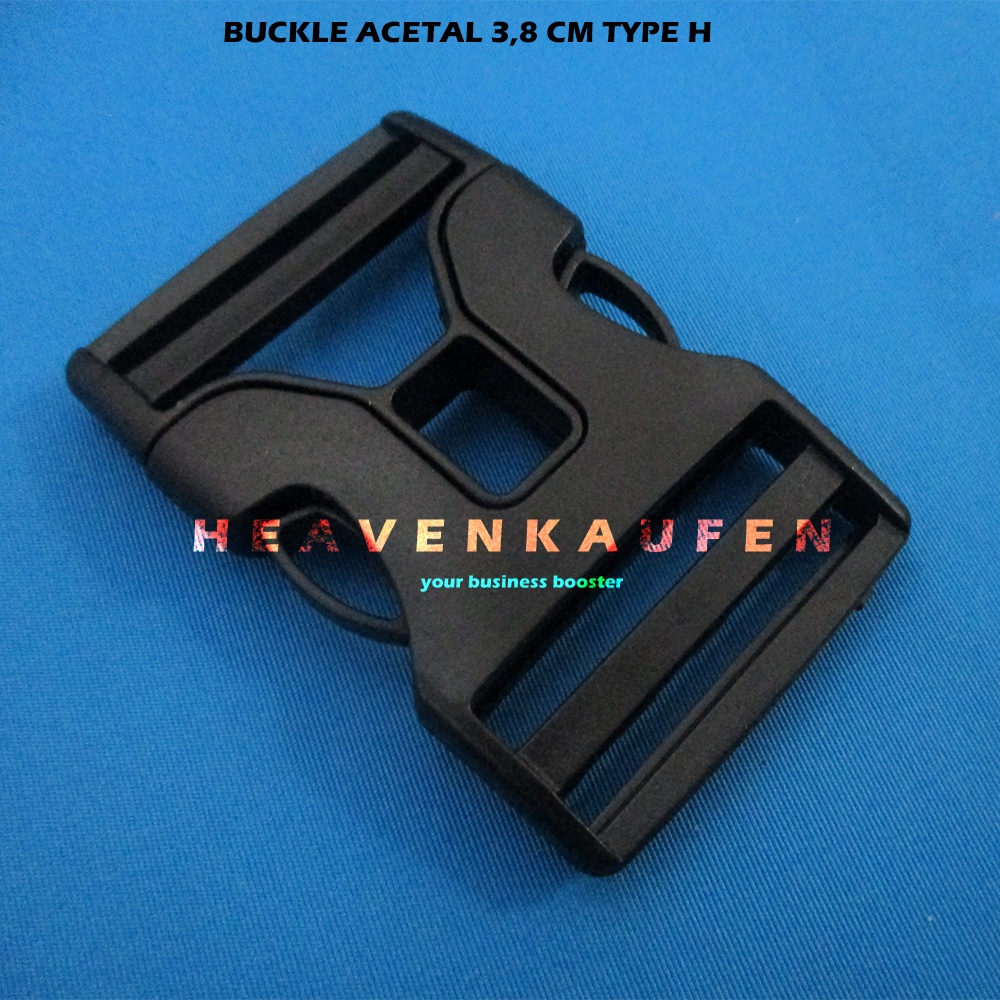 Buckle Acetal Kunci Sodok 3,8 cm Hitam Kuat Bagus Type H