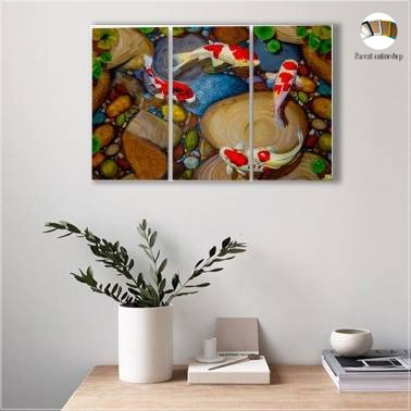 Hiasan Dinding Ruang Tamu Hiasan Dinding Lukisan Ikan Koi Dekorasi Ruang Tamu Home Decor