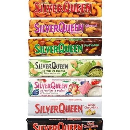 

Silverqueen Milk Chocolate With Cashew Almond 62 Gram / 68 /65