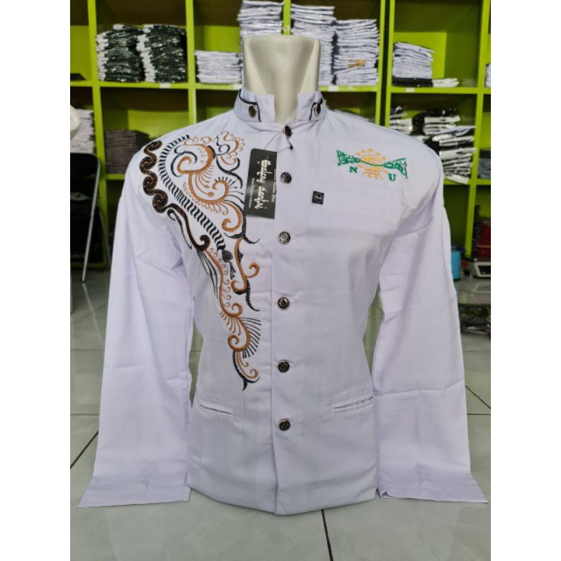 Termurah Jazko NU, Kemko NU, Baju muslim bordil NU, koko muslim putih, bisa COD