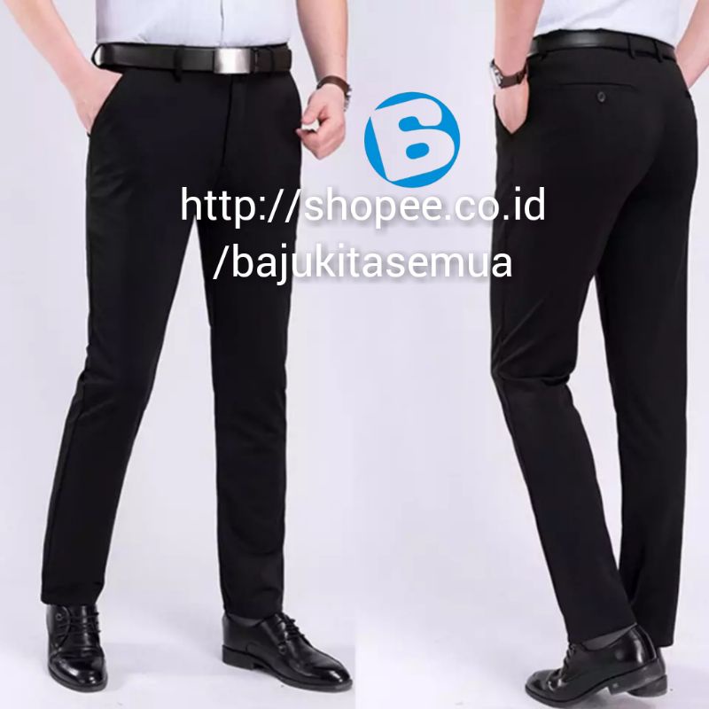 celana bahan pria celana kantor kerja skinny celana formal