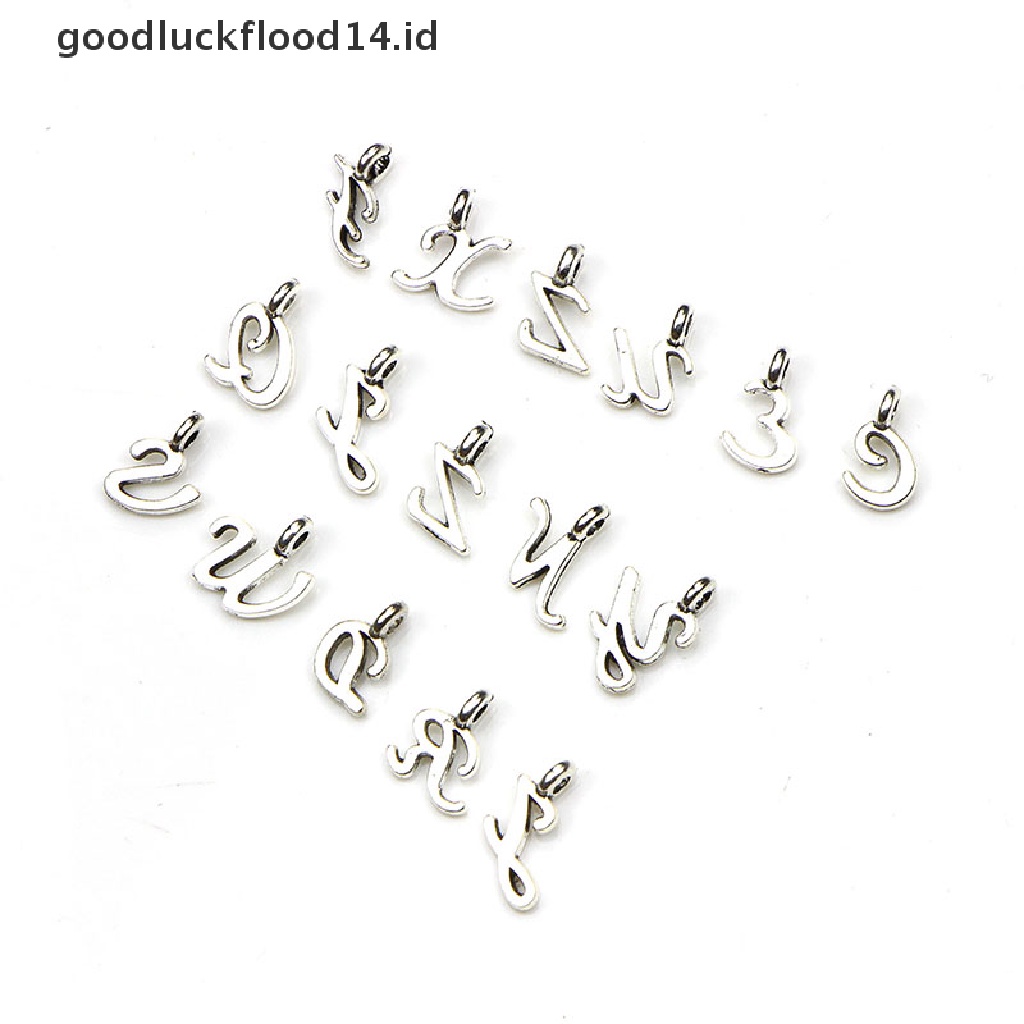 [OOID] 52Pcs/Set Bulk Lots Tibetan Silver Mix Charm 26 Letter A-Z Pendants Jewelry DIY ID