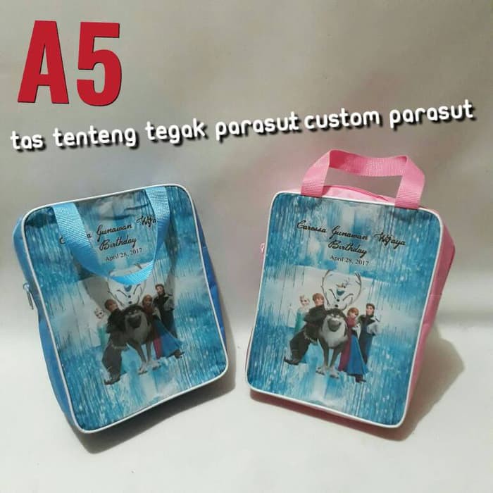 

Souvenir Goodie bag ultah anak custom, bahan parasut, custom bahan parasut