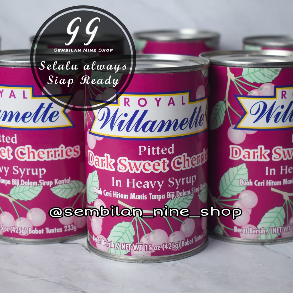 Exp Lama (COD) ROYAL WILLAMETTE DARK Cherry 15 Oz 425 Gram Pitted DARK Sweet CHERRIES Ceri Hitam