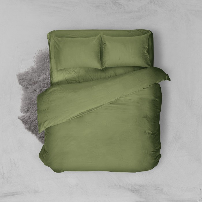 Sprei Sprei Nyenyak Solid Plain - Queen 160x200x20 - Envy Green(X9P0) Spray Anti Bocor HALUS LEMBUT 