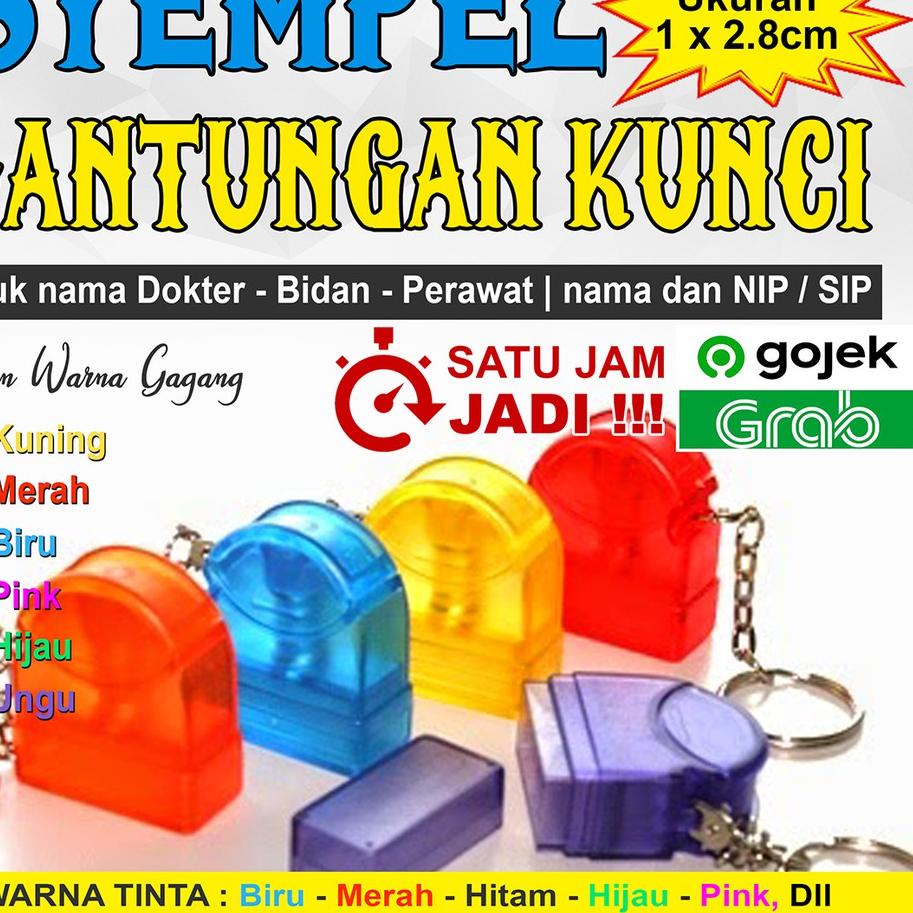 

Pasti Ada STEMPEL BIDAN, DOKTER, APOTEKER, JABATAN, NO HP. FLASH WARNA OTOMATIS GANTUNGAN TRNSPRAN 10x28mm 66E,,