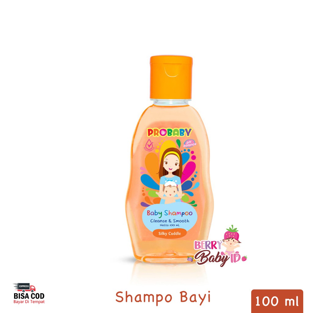 ProBaby Shampo Bayi Pro Baby Shampoo Cheerful Giggle Silky Cuddle Cleanse &amp; Smooth 100 ml Berry Mart