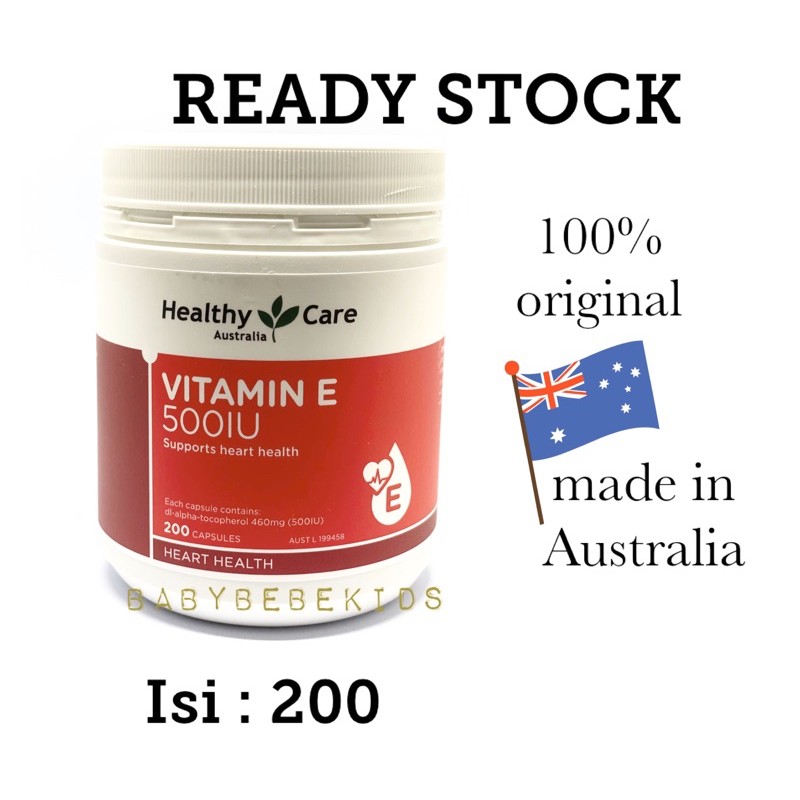 Healthy care Vitamin E 500iu 200 kapsul healthycare australia 500 iu