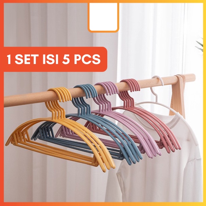 ❤ IJN ❤ GANTUNGAN BAJU HANGER PLASTIK | PLASTIC HANGER PAKAIAN LAUNDRY ANTI SLIP WARNA | CLOTH HANGER