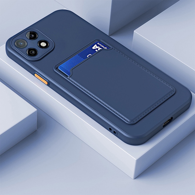 Soft Case Silikon Dengan bracket slot Kartu Untuk OPPO A54 4g F19 Pro A74 A94 Reno 5F A16 A55 Reno 6 5g