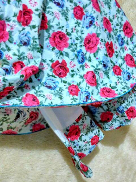 Gaun dress anak bagus katun halus tumpuk usia 6-7 tahun