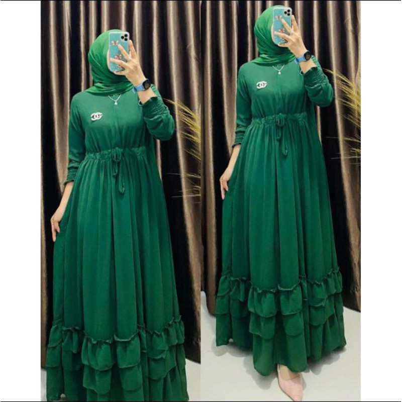 (COD) BAJU PAKAIAN FASHION WANITA CEWE DRESS GAMIS CERUTY BABYDOL PREMIUM FULL PURING POLOS LILAC