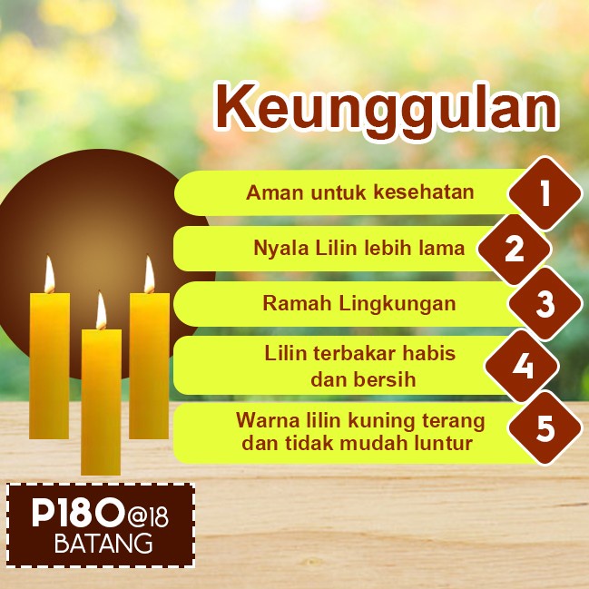 Lilin Batang Sembahyang Sukhavati P180 Kuning