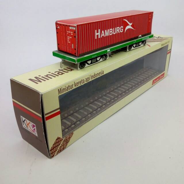 Miniatur kereta api - gerbong kontainer Hamburg 40ft