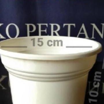 Pot tanaman plastok bibit BJ 15 cm warna putih