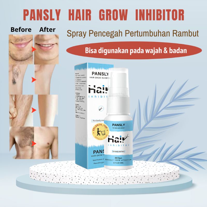 Pansly Hair Grow Inhibitor Spray Pencegah Pertumbuhan Rambut Pada Wajah &amp; Tubuh / Spray Memperlambat Pertumbuhan Rambut / Spray Menghilangkan Rambut / Spray Merontokkan Bulu / Spray Menghilangkan Bulu / Spray Perontok Bulu / Spray Hair Removal