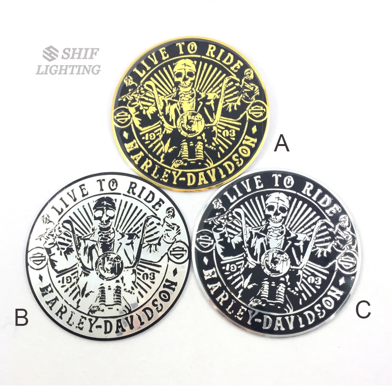 Stiker Emblem / Badge Motif Harley Davidson Bahan Aluminium untuk Motor