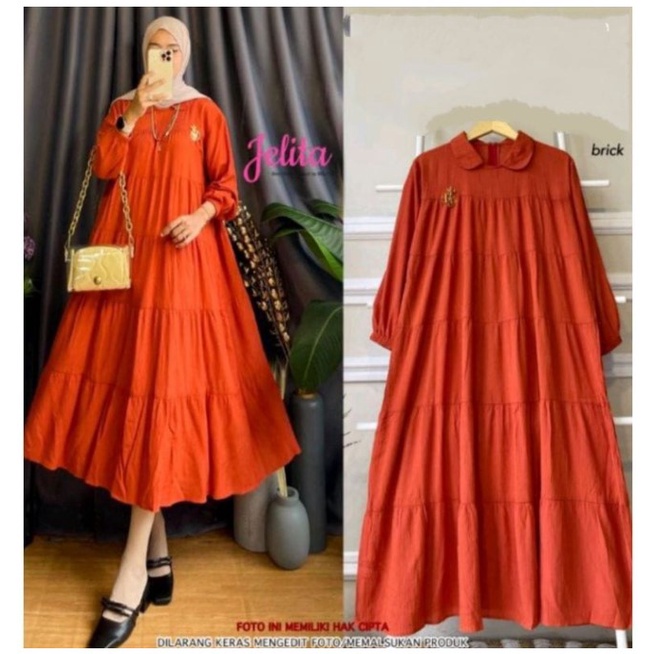 Raisa Midi Dress Korea Crinkle import Premium Quality