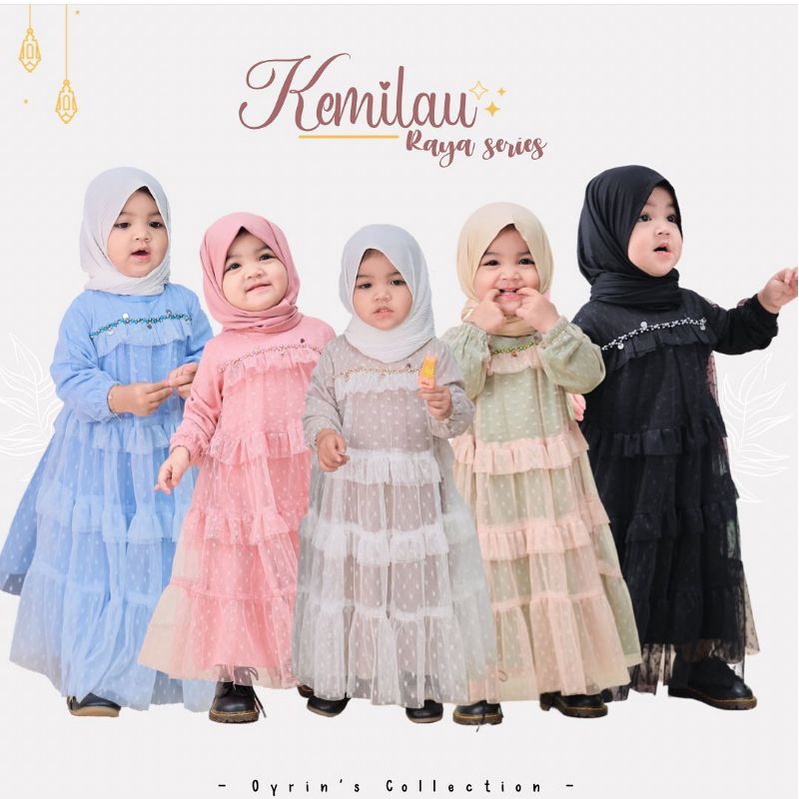 Oyrins kemilau raya dress lebaran gamis anak pesta