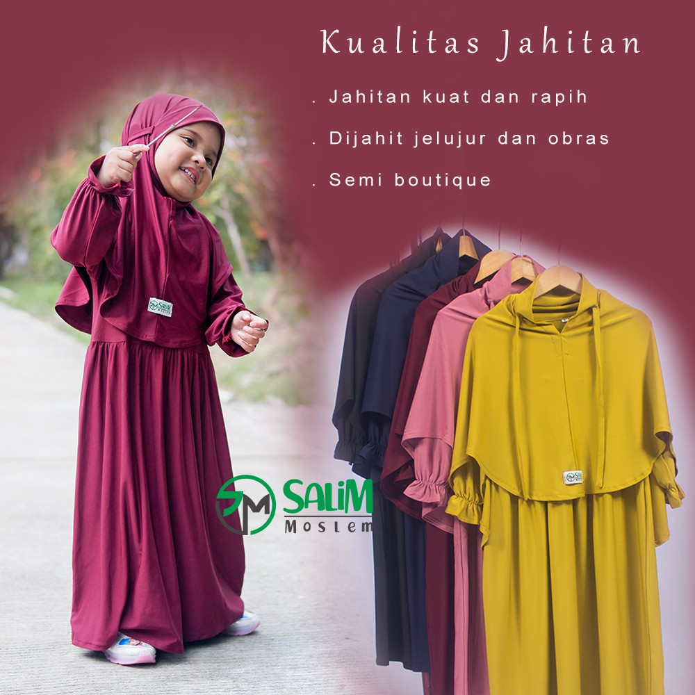 Salim moslem -&quot;READY WARNA PUTIH UNTUK MANASIK&quot;  Gamis anak perempuan / Baju muslim anak perempuan usia 1-10 tahun