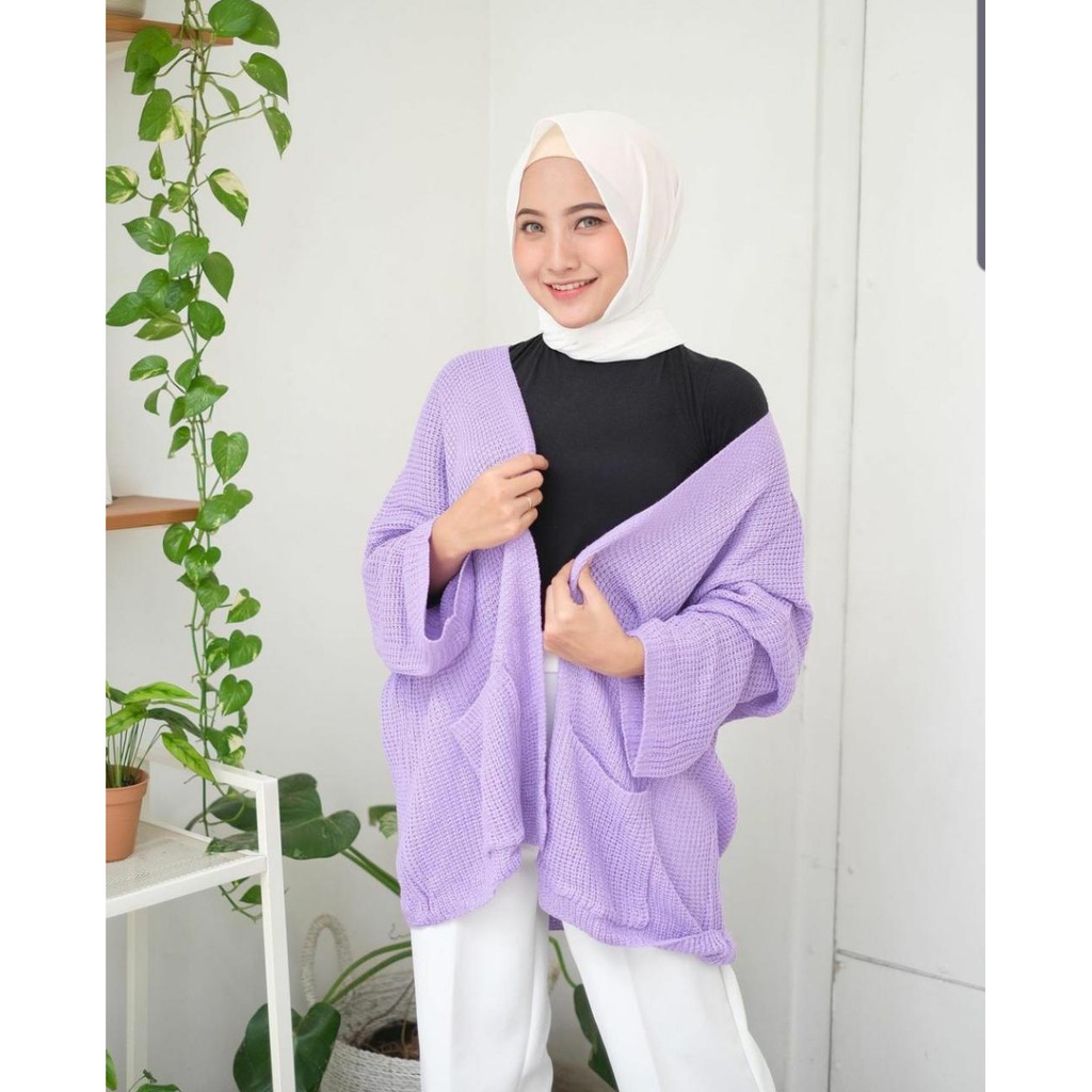 eireen cardy cardigan outer rajut sweater-lilac