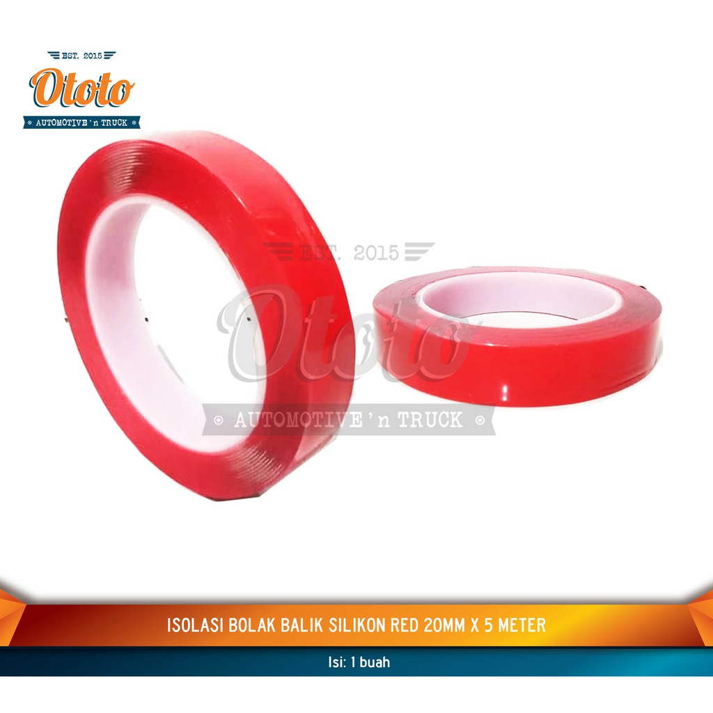 

isolasi bolak balik silikon red 24mm x 5 meter - double tape Bening