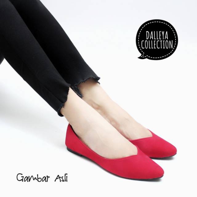 Sepatu Wanita Terhitz Lilyshoes AGUXI - real pict sepatu Dalleya teplek wanita balet simple casual