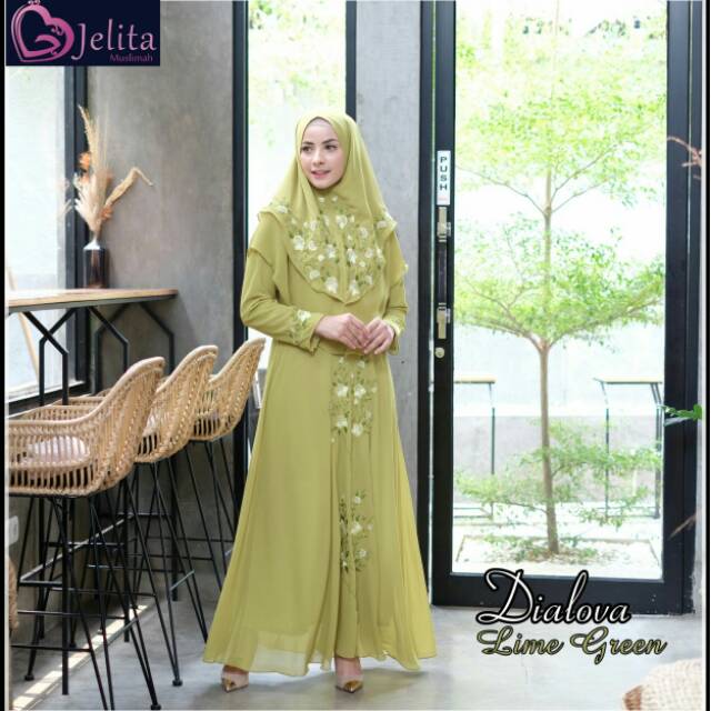 Gamis Syari Dialova by jelita muslimah ( jelgant )