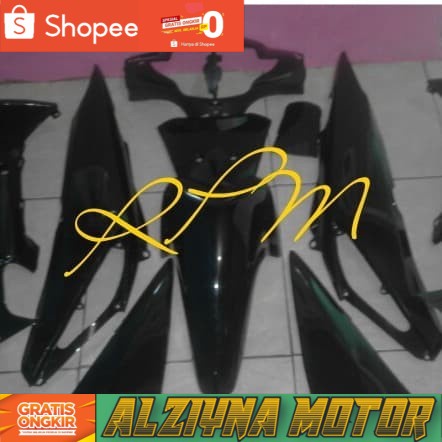 cover body alus Supra X125 Lama hitam polos