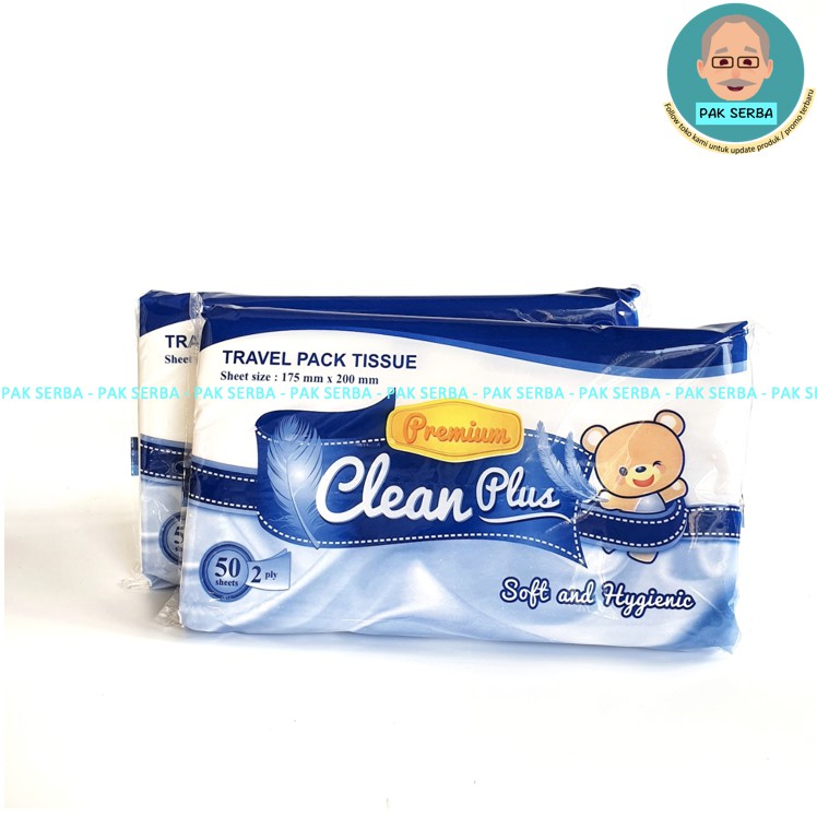 Clean Plus Travel Pack Tissue Premium 50 sheets Soft &amp; Hygienic / Tisu